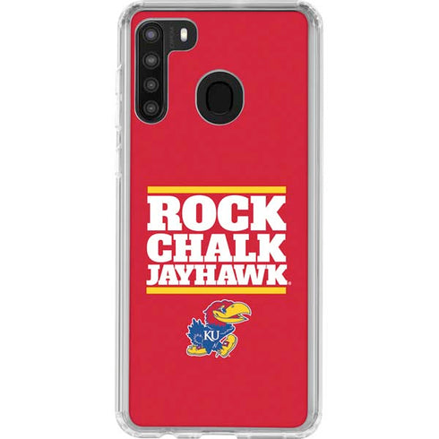 University of Kansas Rock Chalk Jayhawk Galaxy A21 Clear Case