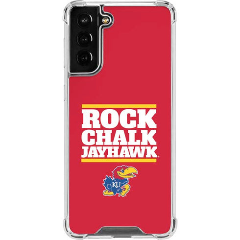 University of Kansas Rock Chalk Jayhawk Galaxy S21 FE Clear Case
