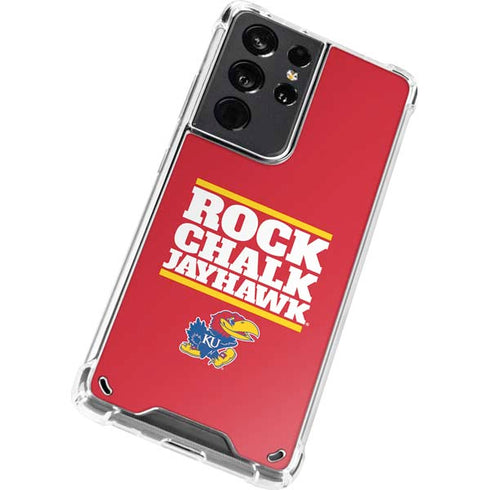 University of Kansas Rock Chalk Jayhawk Galaxy S21 Ultra 5G Clear Case