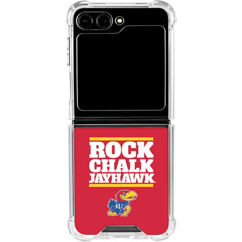 University of Kansas Rock Chalk Jayhawk Galaxy Z Flip5 5G Clear Case