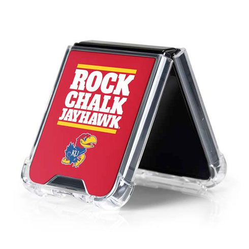 University of Kansas Rock Chalk Jayhawk Galaxy Z Flip5 5G Clear Case