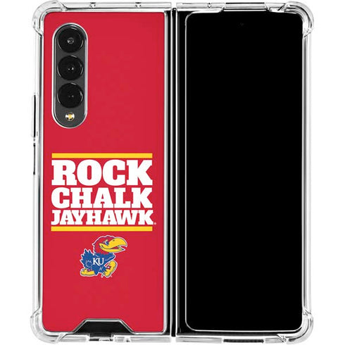 University of Kansas Rock Chalk Jayhawk Galaxy Z Fold4 5G Clear Case