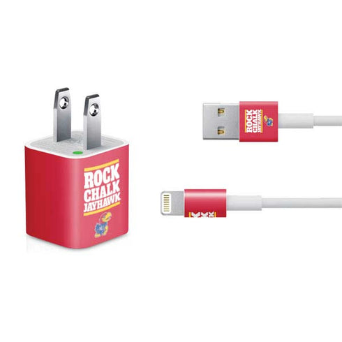 University of Kansas Rock Chalk Jayhawk iPhone Charger (5W USB) Skin