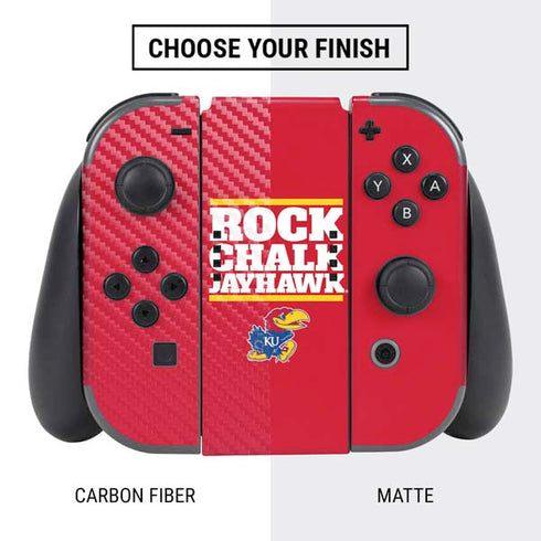 University of Kansas Rock Chalk Jayhawk Nintendo Switch Bundle Skin