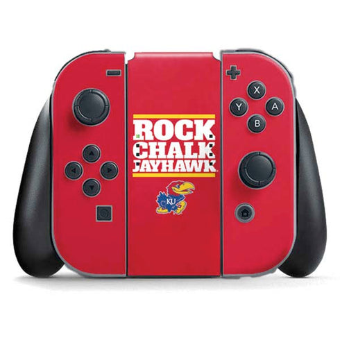 University of Kansas Rock Chalk Jayhawk Nintendo Switch (2017-2021) Joy-Con Controller Skin