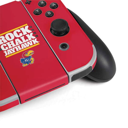 University of Kansas Rock Chalk Jayhawk Nintendo Switch OLED (2021) Skin