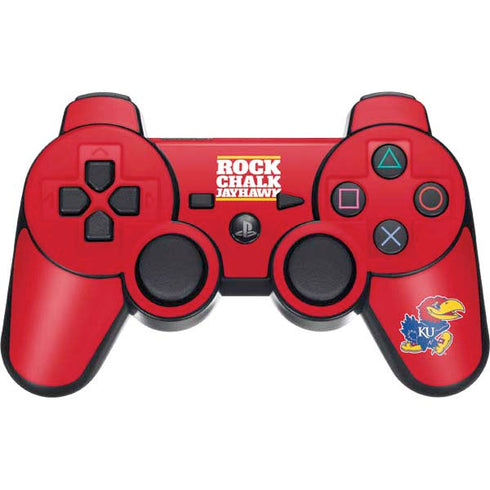 University of Kansas Rock Chalk Jayhawk PS3 Dual Shock wireless controller Skin