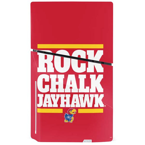 University of Kansas Rock Chalk Jayhawk PS5 Slim Disk Bundle Skin