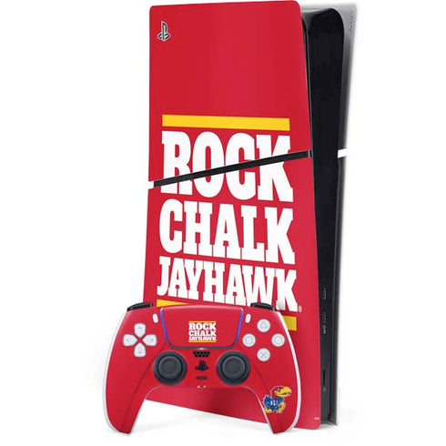 University of Kansas Rock Chalk Jayhawk PS5 Slim Digital Edition Console Skin