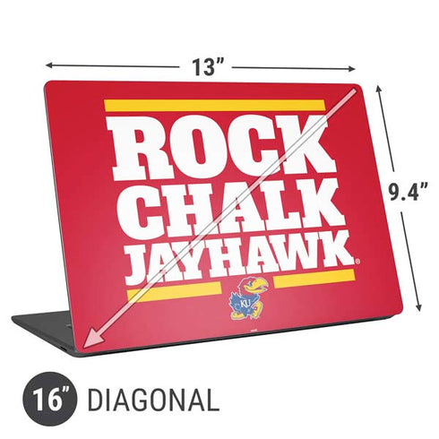 University of Kansas Rock Chalk Jayhawk Universal Laptop 16in (13 x 9.4in) Skin