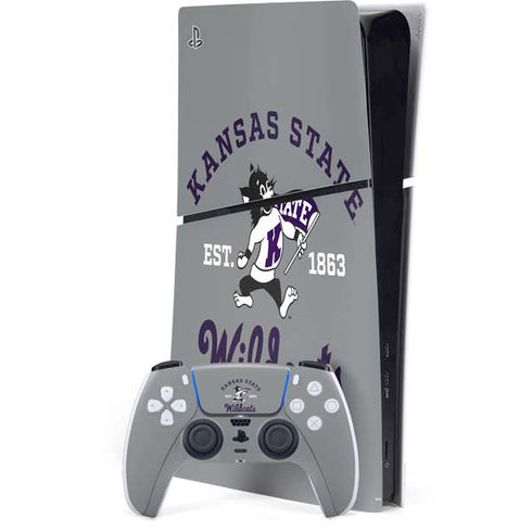 Kansas State University Wildcats Est 1863 PS5 Slim Digital Edition Console Skin
