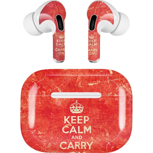 Keep Calm and Carry On Distressed AirPods Pro 2nd Gen Skin