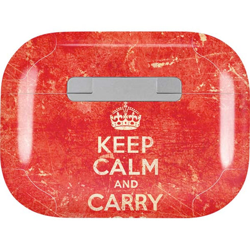 Keep Calm and Carry On Distressed AirPods Pro 2nd Gen Skin