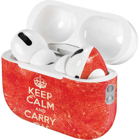 Keep Calm and Carry On Distressed AirPods Pro 2nd Gen Skin