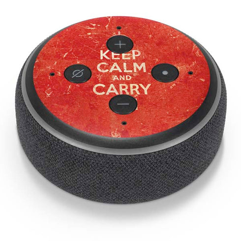 Keep Calm and Carry On Distressed Amazon Echo Dot Skin