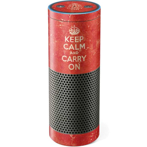 Keep Calm and Carry On Distressed Amazon Echo Skin