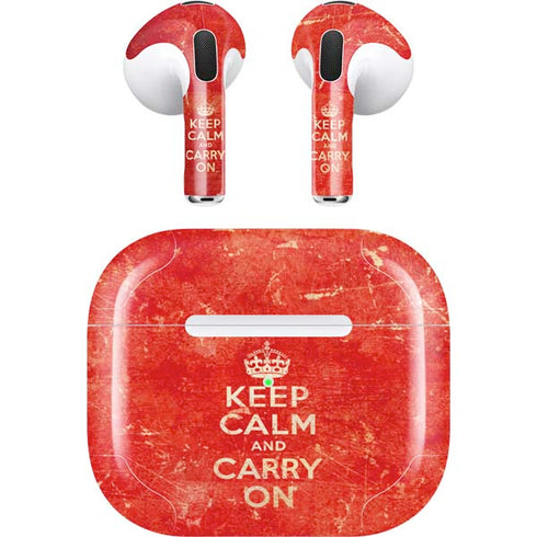 Keep Calm and Carry On Distressed Apple AirPods (3rd Gen 2021) Skin