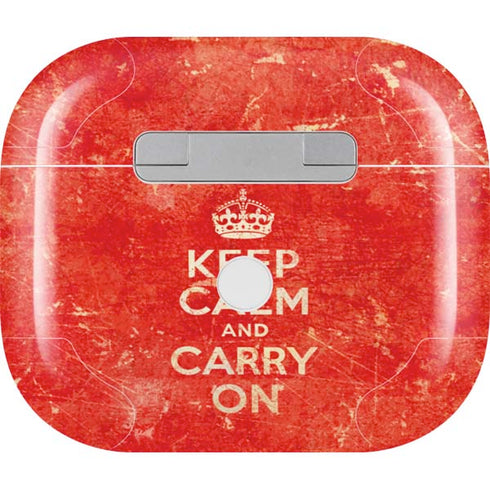 Keep Calm and Carry On Distressed Apple AirPods (3rd Gen 2021) Skin