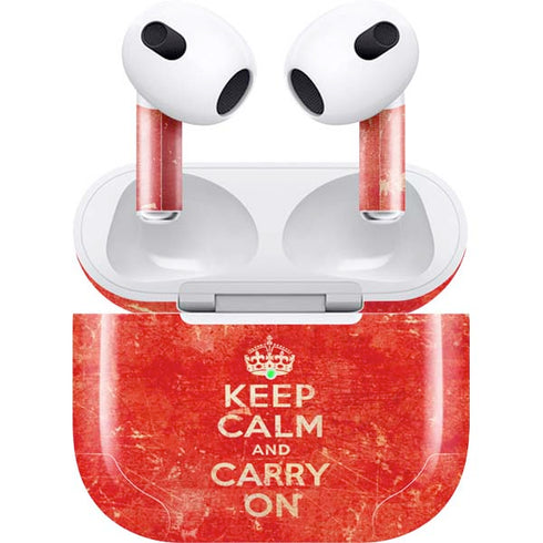 Keep Calm and Carry On Distressed Apple AirPods (3rd Gen 2021) Skin