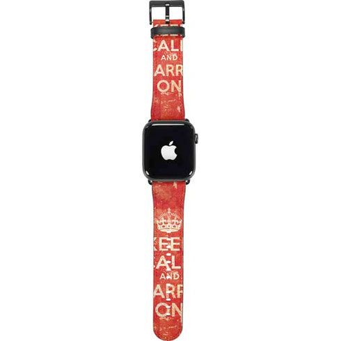 Keep Calm and Carry On Distressed Apple Watch Band 42-44mm