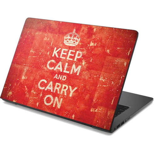 Keep Calm and Carry On Distressed Dell Chromebook Skin