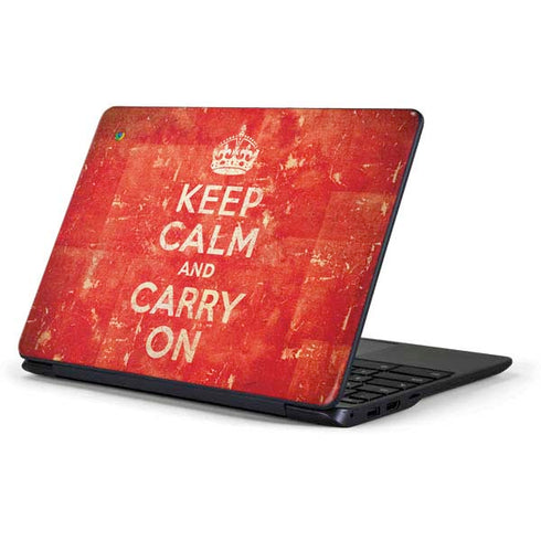 Keep Calm and Carry On Distressed Samsung Chromebook Skin