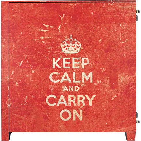 Keep Calm and Carry On Distressed Corsair 4000D Tempered Glass Mid-Tower ATX Case Skin