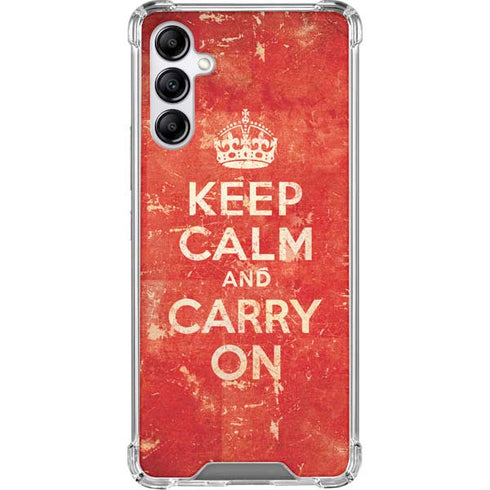 Keep Calm and Carry On Distressed Galaxy A15 5G Clear Case