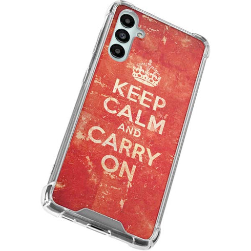 Keep Calm and Carry On Distressed Galaxy A15 5G Clear Case
