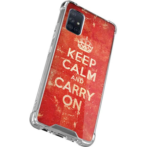 Keep Calm and Carry On Distressed Galaxy A51 5G Clear Case