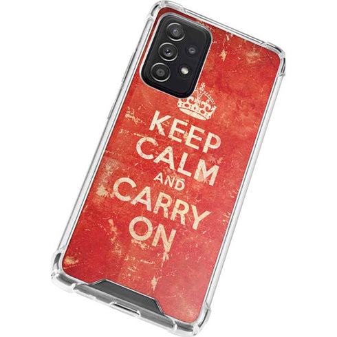 Keep Calm and Carry On Distressed Galaxy A52 5G Clear Case