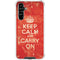 Keep Calm and Carry On Distressed Galaxy A54 5G Clear Case