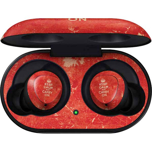 Keep Calm and Carry On Distressed Galaxy Buds Skin