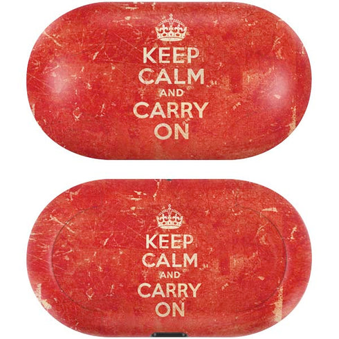Keep Calm and Carry On Distressed Galaxy Buds Skin