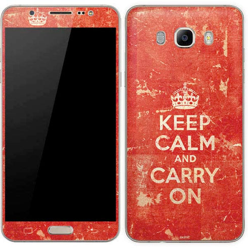 Keep Calm and Carry On Distressed Galaxy J7 Skin