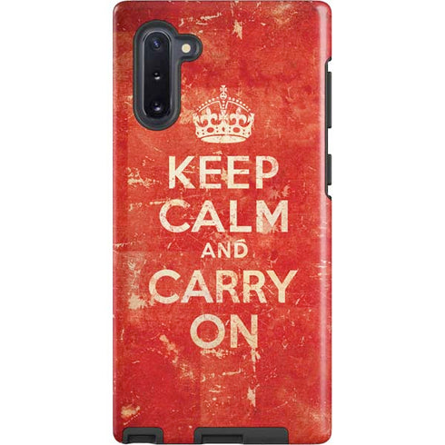 Keep Calm and Carry On Distressed Galaxy Note 10 Pro Case
