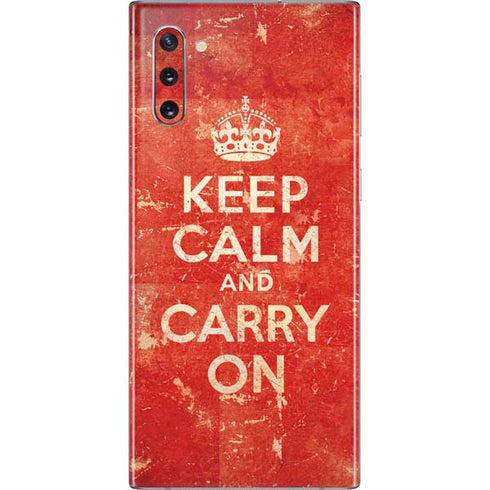 Keep Calm and Carry On Distressed Galaxy Note 10 Skin
