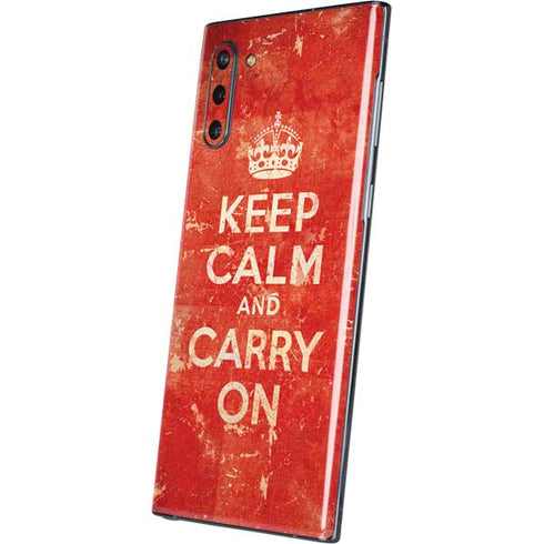 Keep Calm and Carry On Distressed Galaxy Note 10 Skin