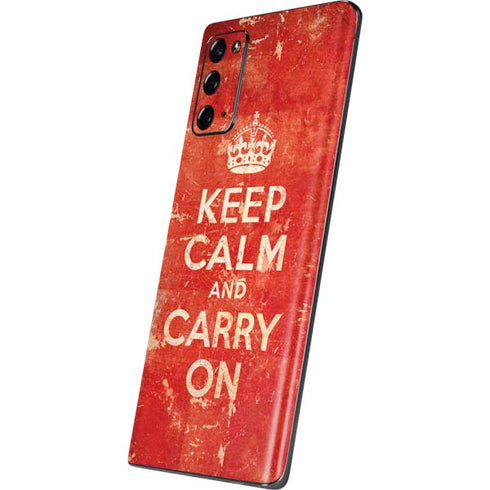 Keep Calm and Carry On Distressed Galaxy Note20 5G Skin