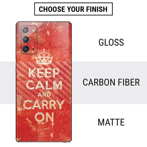 Keep Calm and Carry On Distressed Galaxy Note20 5G Skin