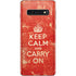 Keep Calm and Carry On Distressed Galaxy S10 Skin