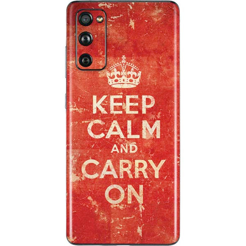 Keep Calm and Carry On Distressed Galaxy S20 Fan Edition Skin