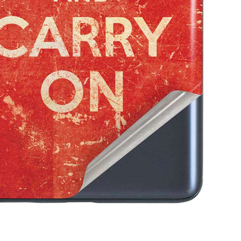 Keep Calm and Carry On Distressed Galaxy S20 Fan Edition Skin