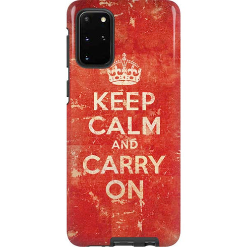 Keep Calm and Carry On Distressed Galaxy S20 Plus Pro Case