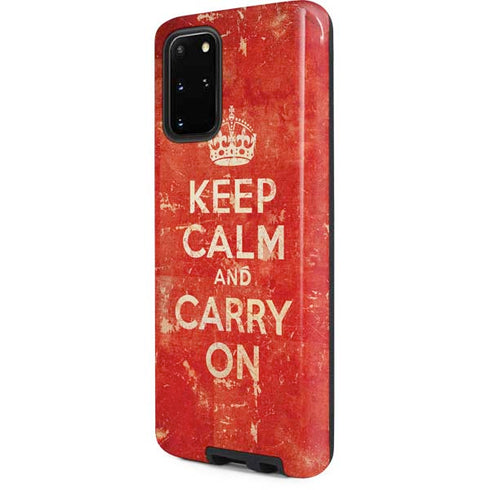 Keep Calm and Carry On Distressed Galaxy S20 Plus Pro Case