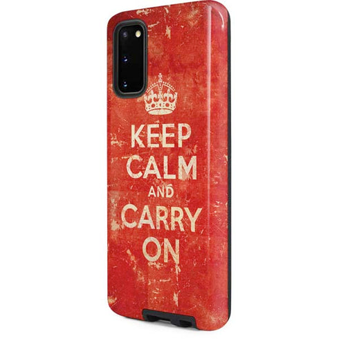 Keep Calm and Carry On Distressed Galaxy S20 Pro Case