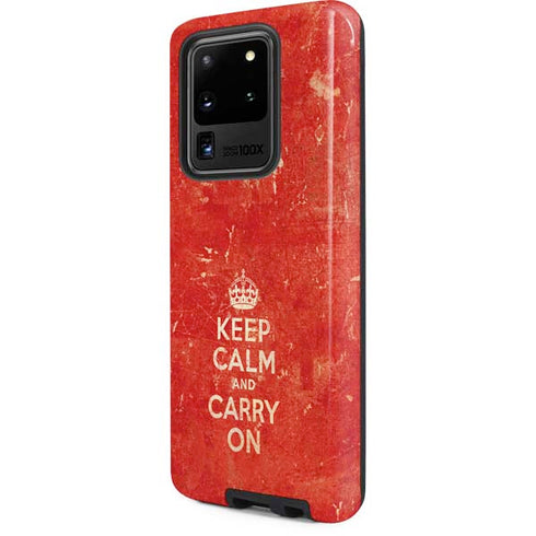 Keep Calm and Carry On Distressed Galaxy S20 Ultra 5G Pro Case