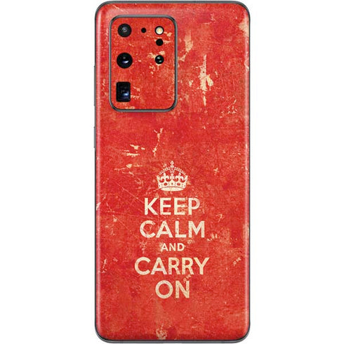 Keep Calm and Carry On Distressed Galaxy S20 Ultra 5G Skin