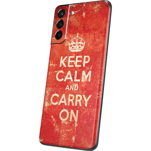 Keep Calm and Carry On Distressed Galaxy S21 5G Skin