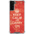 Keep Calm and Carry On Distressed Galaxy S21 FE Clear Case